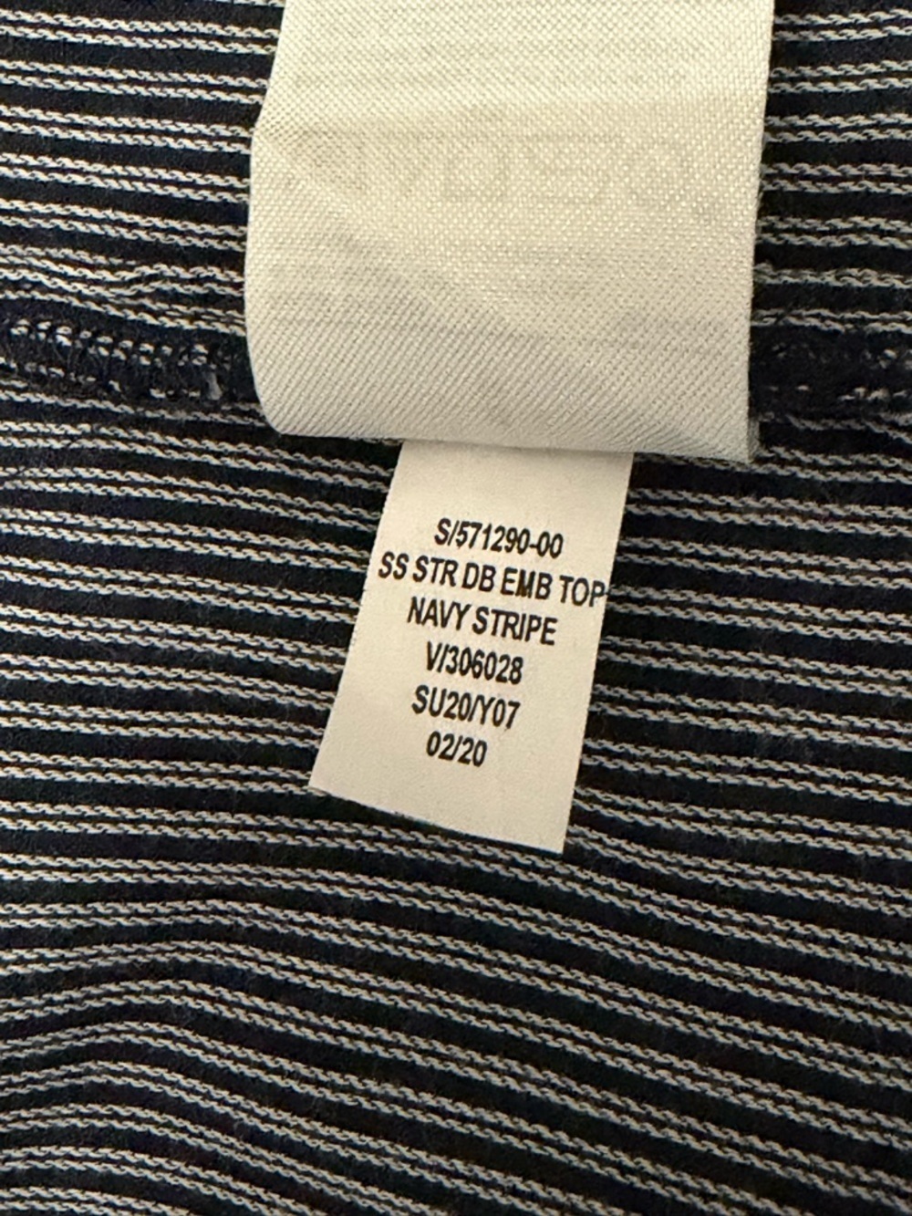 Banana Republic Blue White Striped Short Bell Sleeve Embroidered Top Size Small - Picture 7 of 8
